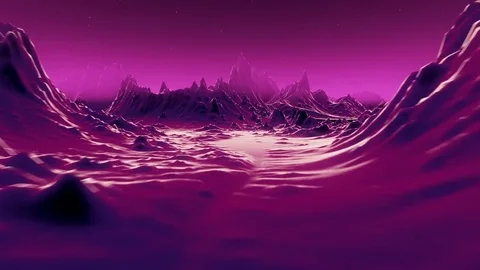 Flying over a alien dream landscape Stock Footage 75392871