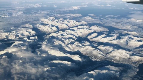 Flying over the Alps in winter Stock Footage 109166731