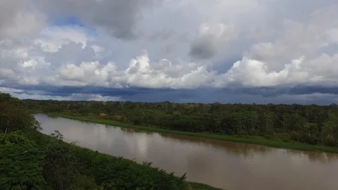 Flying over the Amazon Stock Footage