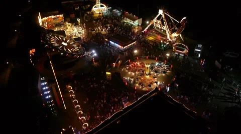 Flying over the amusement park. Stock Footage 46982888
