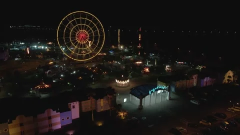 Flying over Amusement Park Tsitsinatela at night, Georgia 2020 Stock-Footage 149205372