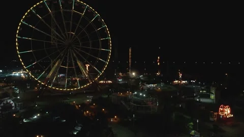 Flying over Amusement Park Tsitsinatela at night, Georgia 2020 Stock-Footage 149208671