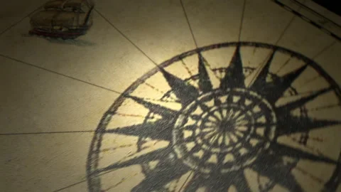 Flying Over Ancient Abstract Map. Stock Footage 147061081