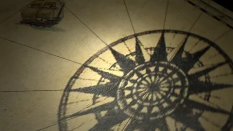 Flying Over Ancient Abstract Map. Stock Footage 147061468