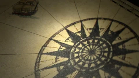 Flying Over Ancient Abstract Map. Stock Footage 147736375