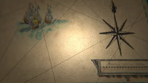 Flying Over Ancient Abstract Map. Perfect background for Titles. Stock Footage 197491515