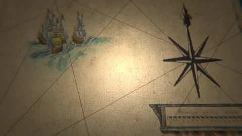 Flying Over Ancient Abstract Map. Perfect background for Titles. Video stock 199271276