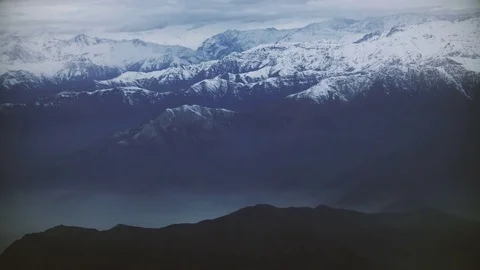 Flying over the Andes Mountain Range Stock Footage 76373627