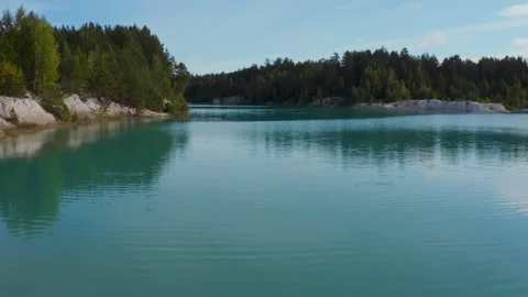 Flying over the azure pond Stock-Footage 147031067