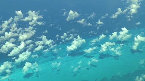 Flying over The Bahamas. Beautiful ocean colors. Actual aerial footage. Stock Footage 145244564