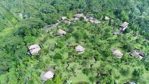 Flying Over Bali Village3 4k 48fps Stock Footage 255866853