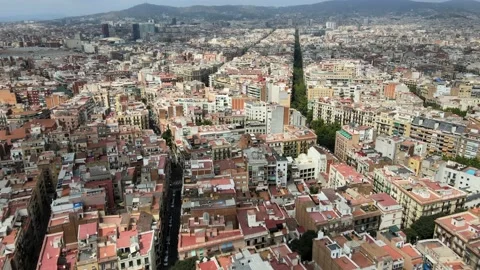 Flying Over Barcelona Stock Footage 159910537