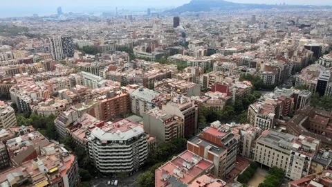 Flying Over Barcelona Stock Footage 159910709