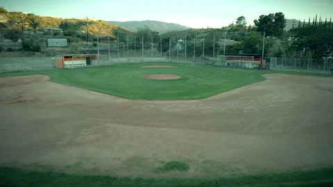 Flying over a baseball field in Globe, AZ Stock Footage 201762446