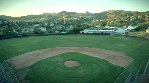 Flying over a baseball field in Globe, AZ Stock Footage 201762469