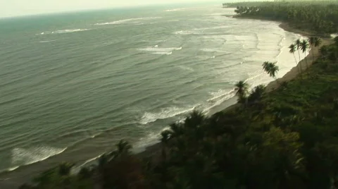 Flying over beach and ocean Stock Footage 286727
