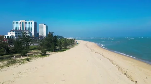 Flying over Beach and seashore Video stock 233430817