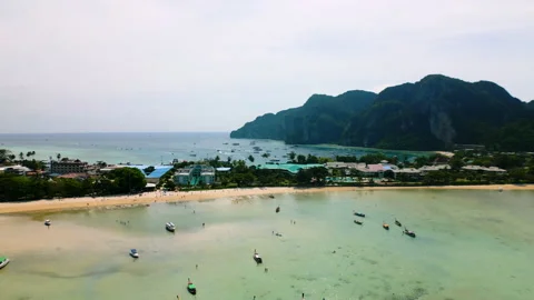 Flying over the beach area with stunning views Stock Footage 232235208