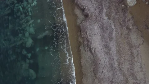 Flying over a beach in Cyprus Stock Footage 145495370