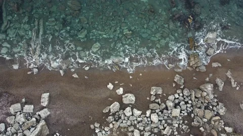 Flying over a beach in Cyprus Stock Footage 145495911