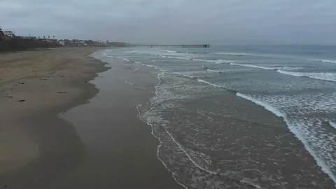 Flying Over Beach at Dawn Video stock 107577802