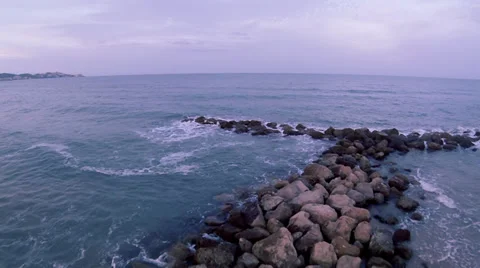 Flying over the beach Stock Footage 35532912