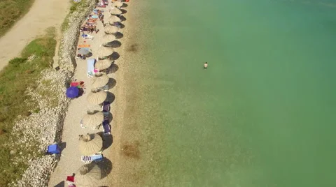 Flying over the beach Stock Footage 56472284