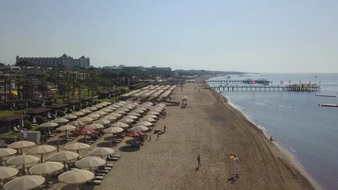 Flying over beach Stock Footage 91536429
