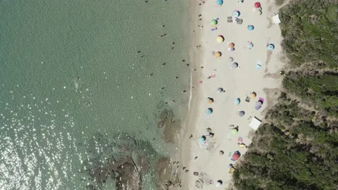 Flying over the beach Stock Footage 136575191