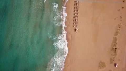 Flying over Beach on High Altitude Видео 109340154