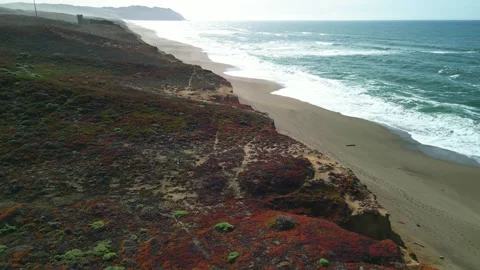 Flying Over Beach, Marin County, California, Aerial Drone Footage, Scenic Stock Footage 273759234