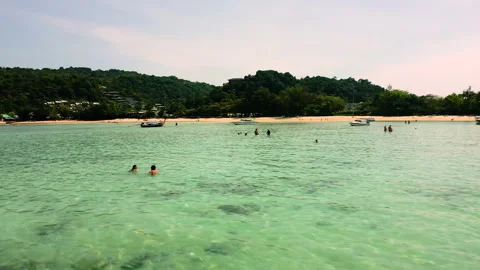 Flying over the beach, People, Phi Phi Stock Footage 232231732