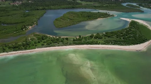 Flying over the beach of So Miguel dos Milagres, touristic and paradisiacal b Vidéo 196263496