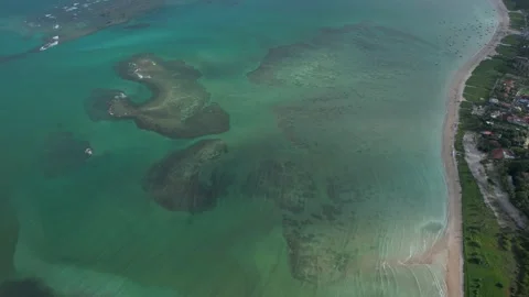 Flying over the beach of So Miguel dos Milagres, touristic and paradisiacal b Vidéo 196263502