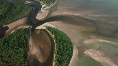 Flying over the beach of So Miguel dos Milagres, touristic and paradisiacal b Stock Footage 196263511