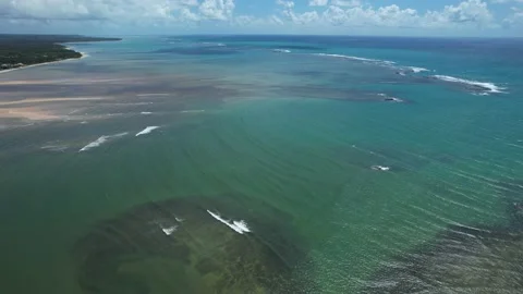 Flying over the beach of So Miguel dos Milagres, touristic and paradisiacal b Vidéo 196263530