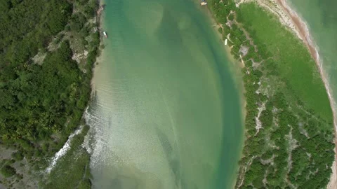 Flying over the beach of So Miguel dos Milagres, touristic and paradisiacal b Vidéo 196263551