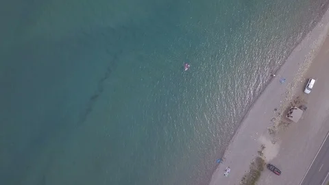 Flying over Bear Lake 18 Video stock 94886449