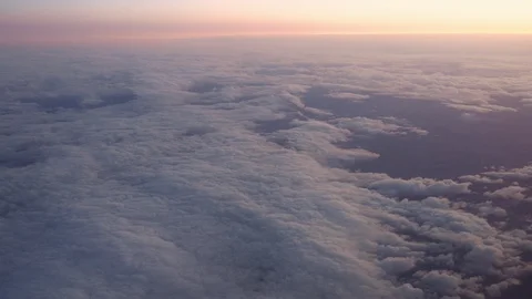 Flying over beautiful clouds at sunset. Amazing view Video stock 122484891