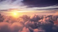 Flying Over Beautiful Evening Timelapse Clouds, Seamlessly Looped Stock Footage