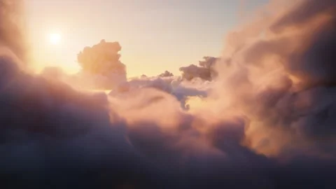 Flying over beautiful evening timelapse clouds Stock Footage 311508749