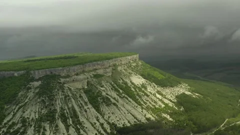 Flying over the beautiful forest trees. Landscape panorama. Video stock 143114246
