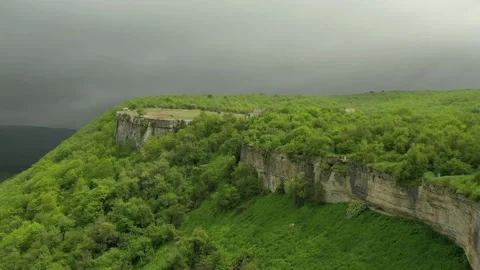 Flying over the beautiful forest trees. Landscape panorama. Video stock 143114643