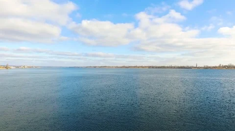 Flying over the beautiful River. Stock Footage 86073240
