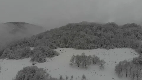 Flying over beautiful snowy mountains near Pasanauri. Georgia. Stock-Footage 127788035