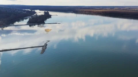 Flying Over The Big River Stock Footage 124227158