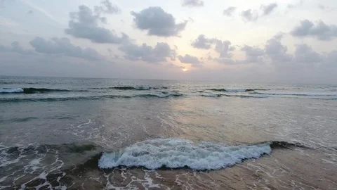 Flying over the big waves of the ocean. Stock Footage 107425621