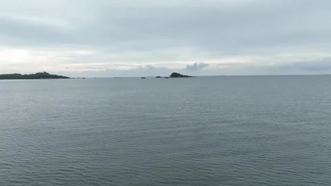 Flying over Bintan Water to Manjin Besar Island, Lagoi Bay, Bintan, Riau Island Stock Footage 250922005
