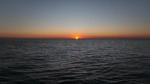 Flying over the Black sea at sunset. Batumi. Georgia Stock-Footage 269506575