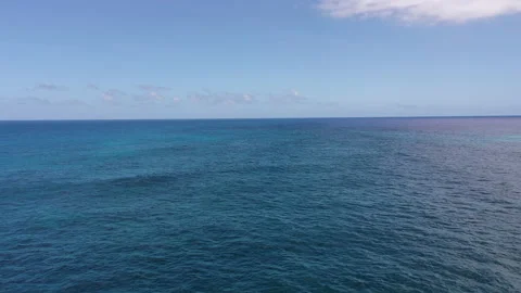 Flying over blue ocean medium speed 4K Stock Footage